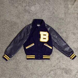 Vintage Varsity Jacket Meca Made In USA 1990S Dark Violet XS